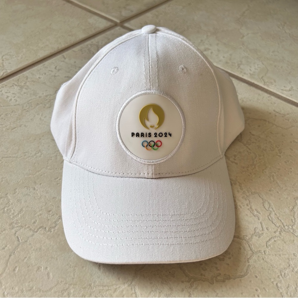 Paris 2024 Olympics Official Hat Cap White Strap Back One Size Unisex Cotton